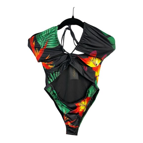 NWT Fredericks of Hollywood Cabarita CutOut Tropical One Piece Swimsuit M NWT‎ - Picture 2 of 7